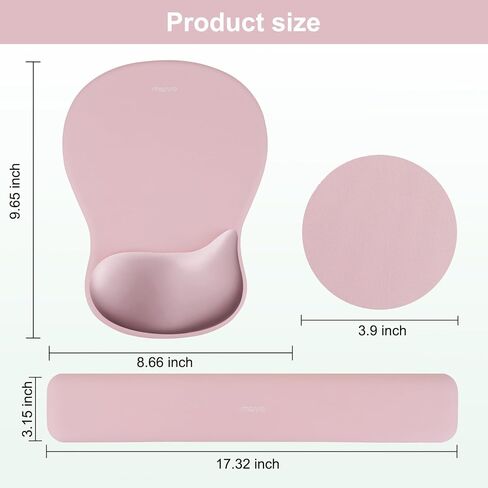 MOSISO Wrist Rest Support for Mouse Pad & Keyboard Set, Pink in Kuwait