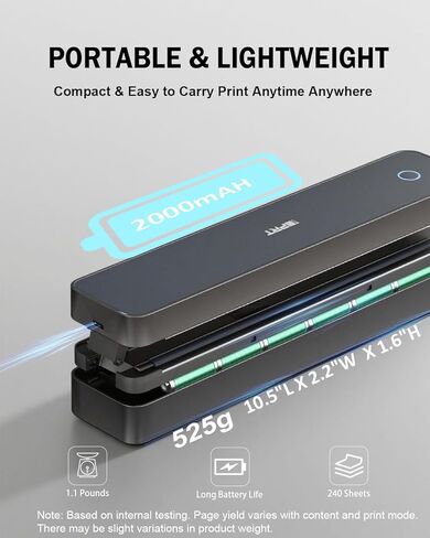 تدعم طابعات IDPRT Portable Protable Travel ، 300DPI Pluetooth Thermal Printers 8.5 "X11" US Letter و A4 و Inkless Print in Kuwait