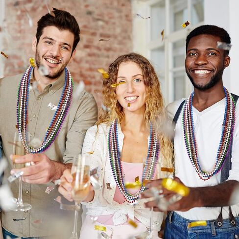 200 قطعة من خرز ماردي غرا، قلادة خرز مقاس 86.32 سم، إكسسوارات ماردي جراس ملونة، خرز حفلات للنساء والرجال، رميات كبيرة لعيد الميلاد والقرصان وحفلات أعياد الميلاد وحفلات أعياد الميلاد in Kuwait