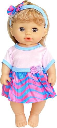 6 Sets Baby Doll Clothes for 10-12 Inch Girl Doll, Doll Clothes Dress Outfits Headbands Accessories fits 10 11 12inch Baby Doll in Saudi Arabia