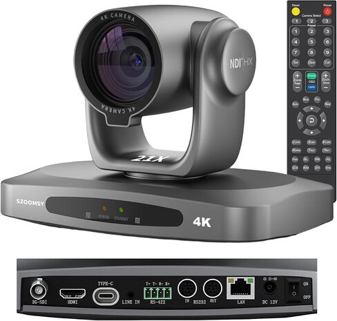 PTZ Camera 4K 21x Optical Zoom ، HDMI ، 3G-SDI ، USB ، Poe IP Streaming ، AI Auto Tracking PTZ Conference Camera for Church Services ، Worship ، Education ، YouTube Facebook in Kuwait