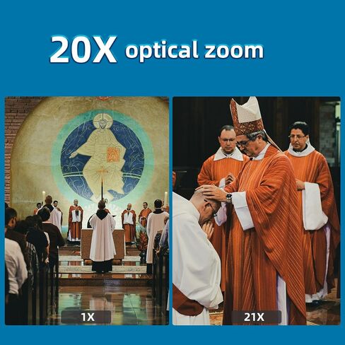 PTZ Camera 4K 21x Optical Zoom ، HDMI ، 3G-SDI ، USB ، Poe IP Streaming ، AI Auto Tracking PTZ Conference Camera for Church Services ، Worship ، Education ، YouTube Facebook in Kuwait
