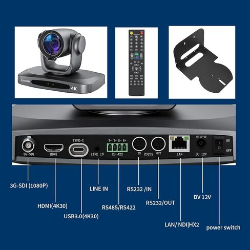 PTZ Camera 4K 21x Optical Zoom ، HDMI ، 3G-SDI ، USB ، Poe IP Streaming ، AI Auto Tracking PTZ Conference Camera for Church Services ، Worship ، Education ، YouTube Facebook in Kuwait