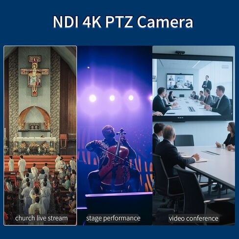 PTZ Camera 4K 21x Optical Zoom ، HDMI ، 3G-SDI ، USB ، Poe IP Streaming ، AI Auto Tracking PTZ Conference Camera for Church Services ، Worship ، Education ، YouTube Facebook in Kuwait