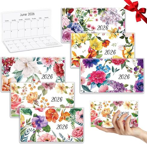 ReliThick 6 Pcs 2025 Pocket Calendar for Purse Monthly Planner Notebook Small Pocket Calendar Journals Notepads Appreciation Present Gift for Women Friends Kid Teacher School Office(Watercolor Style) in Kuwait