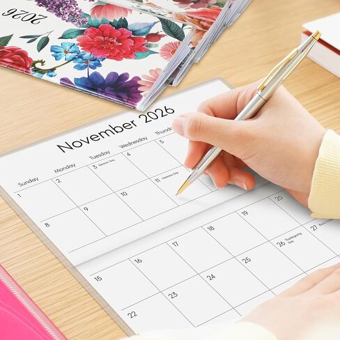 ReliThick 6 Pcs 2025 Pocket Calendar for Purse Monthly Planner Notebook Small Pocket Calendar Journals Notepads Appreciation Present Gift for Women Friends Kid Teacher School Office(Watercolor Style) in Kuwait