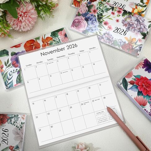 ReliThick 6 Pcs 2025 Pocket Calendar for Purse Monthly Planner Notebook Small Pocket Calendar Journals Notepads Appreciation Present Gift for Women Friends Kid Teacher School Office(Watercolor Style) in Kuwait