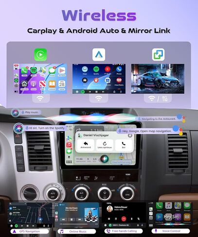 Radio Carplay Car Radio Toyota Tundra 2007-2013 Android Car Stereo لـ Toyota Sequoia 2008-2018 ، Rimoody 10.1 " in Kuwait