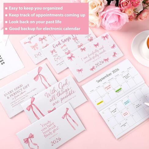ReliThick 6 Pcs 2025 Pocket Calendar for Purse Monthly Planner Notebook Small Pocket Calendar Journals Notepads Appreciation Present Gift for Women Friends Kid Teacher School Office(Watercolor Style) in Kuwait