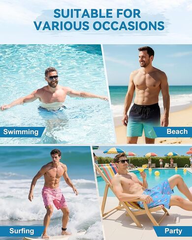 American Trends Mens Swim Trunks 5" with Compression Liner 2 in 1 Swim Shorts Bathing Suit for Men Swimwear with Zipper Pockets Black M in Kuwait