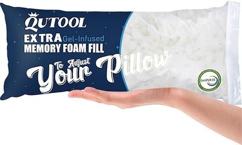 QUTOOL 0.44lb Bean Bag Chair Filler Premium Replacement Shredded Memory Foam Filling for Pillows Foam 1pack in Kuwait