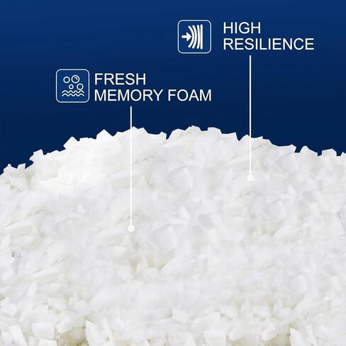 QUTOOL 0.44lb Bean Bag Chair Filler Premium Replacement Shredded Memory Foam Filling for Pillows Foam 1pack in Kuwait