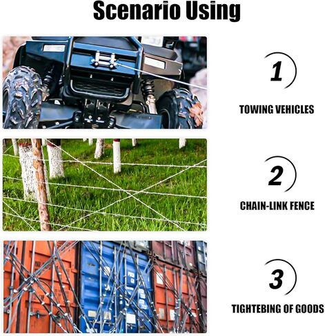 Come Along 3 Ton Cable Winch Puller Double Rope 10 Ft Heavy Duty Hand Puller 6600LB with 2 Hooks Cable Ratchet Puller W/Double Metal Gear for Lifting Pulling in Kuwait