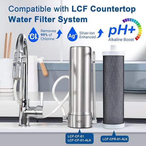 نظام مرشح Contertop LCF (LCF-CF-01) مرشح بديل ، مرشح مياه كونترتوب 6 مراحل ، يقلل من الرصاص ، ذوق سيئ و 99 ٪ من الكلور ، 16000 جالون ، 2 حزمة in Kuwait