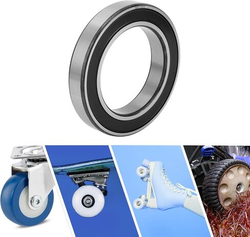 ACROPIX 6001VV Deep Groove Ball Bearings Lubricated Bearings Double Rubber Seal 12x28x8mm Black Silver Tone in Saudi Arabia