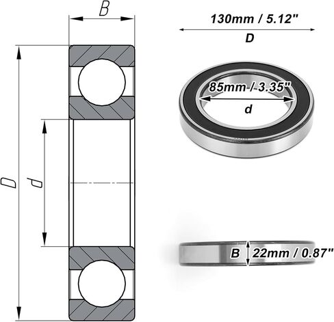 ACROPIX 6001VV Deep Groove Ball Bearings Lubricated Bearings Double Rubber Seal 12x28x8mm Black Silver Tone in Saudi Arabia