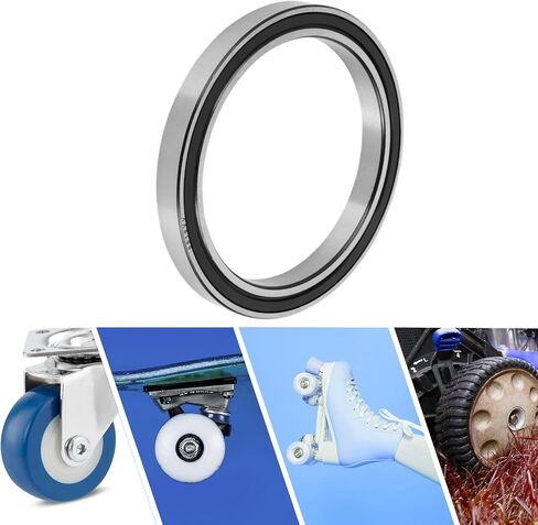 ACROPIX 6001VV Deep Groove Ball Bearings Lubricated Bearings Double Rubber Seal 12x28x8mm Black Silver Tone in Saudi Arabia