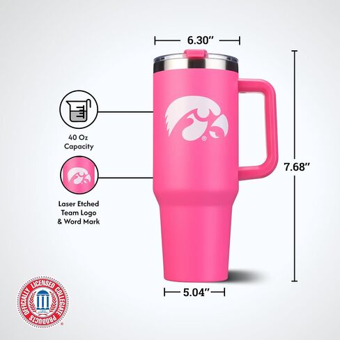 شركة الذاكرة | مرخص NCAA 40oz Pink Game Day Tumbler مع شعار الفريق in Kuwait