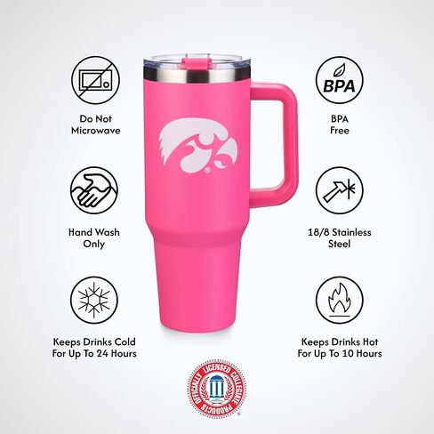 شركة الذاكرة | مرخص NCAA 40oz Pink Game Day Tumbler مع شعار الفريق in Kuwait