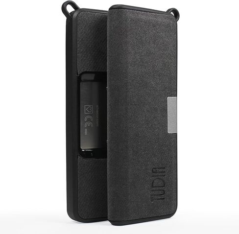 TUDIA Travel Leather Case Compatible with KardiaMobile 6L, Durable Leather Magnetic Closure with Key Holder Lightweight Slim Full Body Protective Carrying Case (Black) in Kuwait