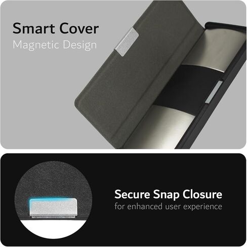 TUDIA Travel Leather Case Compatible with KardiaMobile 6L, Durable Leather Magnetic Closure with Key Holder Lightweight Slim Full Body Protective Carrying Case (Black) in Kuwait