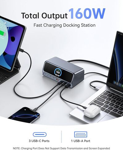 USB C station Station Dual Monitor ، USB C إلى محول HDMI ، محول Type C Hub Multiport مع DisplayPort ، 100wpd USB3.0 ، SD/TF ، Ethernet ، صوت 3.5 مم ، محطة لرسو الكمبيوتر المحمول لـ Dell/HP/XPS/Surface.etc in Kuwait