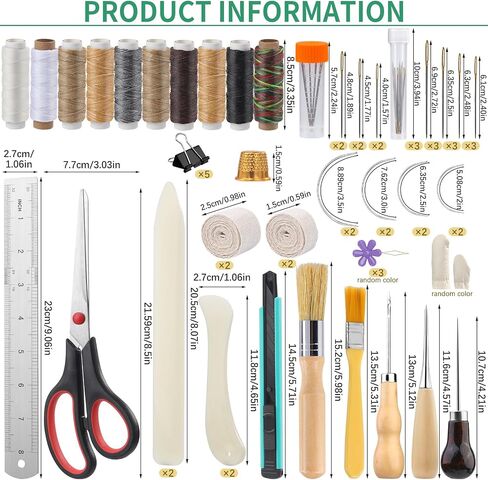 Jupean Bookbinding Kit, Book Binding Kit for Beginners, Book Binding Materials, Book Binding Tools with Bone Folder Book Binding Awl Webbing Strap Storage Box in Kuwait