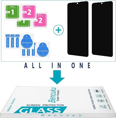 (عبوة من قطعتين) مصممة لهاتف Samsung Galaxy A54 5G واقي شاشة من الزجاج المقوى، مضاد للخدش، خالٍ من الفقاعات in Kuwait