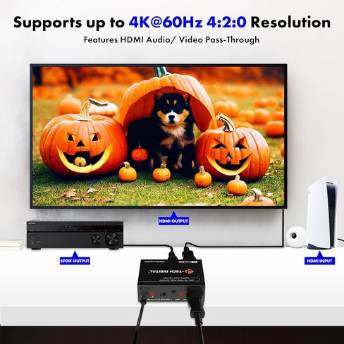 8K 4x2 HDMI Matrix Switch مع مستخرج الصوت | 8K@60Hz ، 4K@120Hz HDR ، ARC Support ، Optical & RCA Audio مخرجات ، IR Remote for Xbox ، PS5 ، Blu-ray-J-Tech Digital [Model: JTech-8K42A] in Kuwait