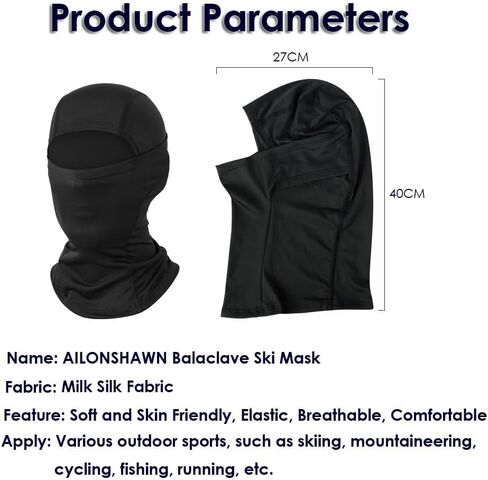 Black Thin Fleece Lined Ski Mask for Men Women Winter Balaclava Face Mask Warm Shiesty Mask Head Mask Cold Weather Motorcycle Helmet in Saudi Arabia
