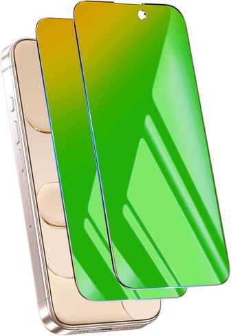 2 حزمة لـ iPhone 16 Pro Max Privacy Screen Protector Glass Preded for 16 Pro Max 6.9 inch private profective film anti-blue anti anti spy no-bubble green [HD Clarity] in Kuwait