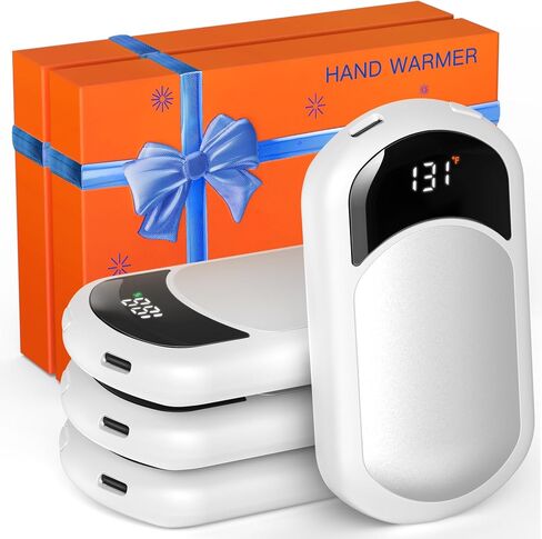 Hand Warmers Rechargeable 2 Pack, Electric Hand Warmer with Gift Box, LED Battery and Temperature Display, Quick Heating Portable Pocket Heater, for Men Women, Camping, Hunting Pink in Saudi Arabia