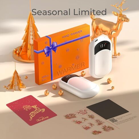Hand Warmers Rechargeable 2 Pack, Electric Hand Warmer with Gift Box, LED Battery and Temperature Display, Quick Heating Portable Pocket Heater, for Men Women, Camping, Hunting Pink in Saudi Arabia