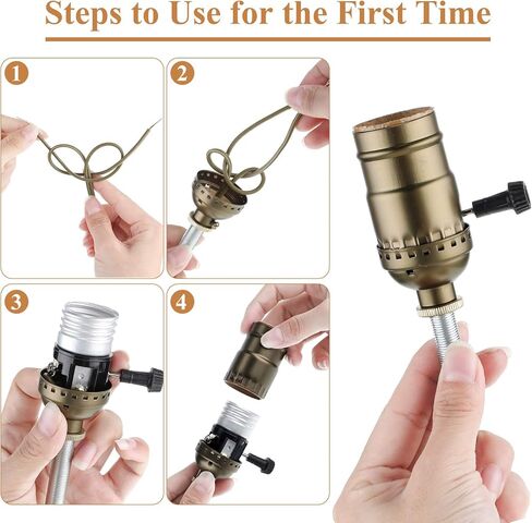 Mudder 2 Sets Silver Finish Make a Lamp Light Kit, Lamp Wiring Kit with 8 Inch Harp and 3 Way Socket, Make a Amp Kit Complete Lamp Kit for DIY Lamp Design or Repair(Silver) in Kuwait