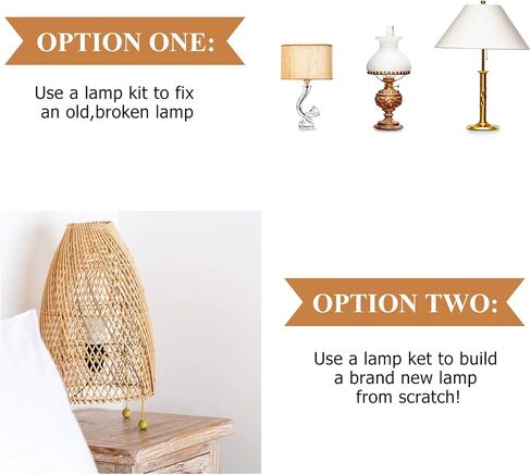 Mudder 2 Sets Silver Finish Make a Lamp Light Kit, Lamp Wiring Kit with 8 Inch Harp and 3 Way Socket, Make a Amp Kit Complete Lamp Kit for DIY Lamp Design or Repair(Silver) in Kuwait