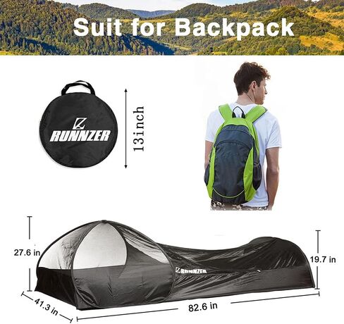 One Person Tent, Ultralight Pop Up Bivy Tent for Camping, Backpacking & Trekking, Backpacking Cover with Rainfly, Rainproof & Waterproof in Kuwait