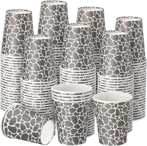 100 Pack 9 oz Paper Cups Paper Disposable Coffee Cups 9 oz Geometric Hot or Cold Beverage Drinking Cup for Water Juice Coffee or Tea in Kuwait