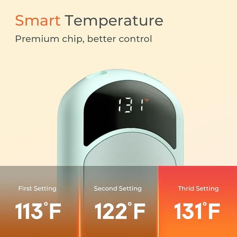 Hand Warmers Rechargeable, 4 Pack Electric Hand Warmer with Gift Box, LED Battery and Temperature Display, Quick Heating Portable Pocket Heater, for Men Women, Camping, Hunting White in Saudi Arabia