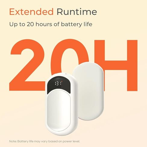 تدفئة اليدين قابلة لإعادة الشحن ، 4 عبوات أكثر دفئًا مع صندوق هدايا ، وبطارية LED وشاشة درجة الحرارة ، وسخان جيب محمول سريع للتدفئة ، والنساء ، والتخييم ، والصيد الأبيض in Kuwait