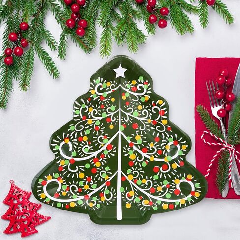 مجموعة أطباق ورقية لعيد الميلاد من YY مكونة من 60 طبق عشاء على شكل سانتا، أطباق للحفلات للاستعمال مرة واحدة لمستلزمات حفلات الكريسماس وديكورات المائدة in Kuwait