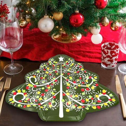 مجموعة أطباق ورقية لعيد الميلاد من YY مكونة من 60 طبق عشاء على شكل سانتا، أطباق للحفلات للاستعمال مرة واحدة لمستلزمات حفلات الكريسماس وديكورات المائدة in Kuwait