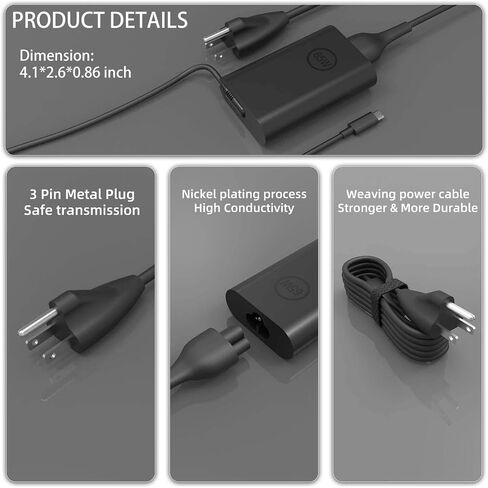 130W AC Adapter for Dell Laptop Charger USB C - Dell Computer Charger for XPS 15 17 9500 9570 9575 9730 9530 Precision 5550 5560 5570 2in1 Latitude 9410 9510 9520 Type C Power Cord in Saudi Arabia
