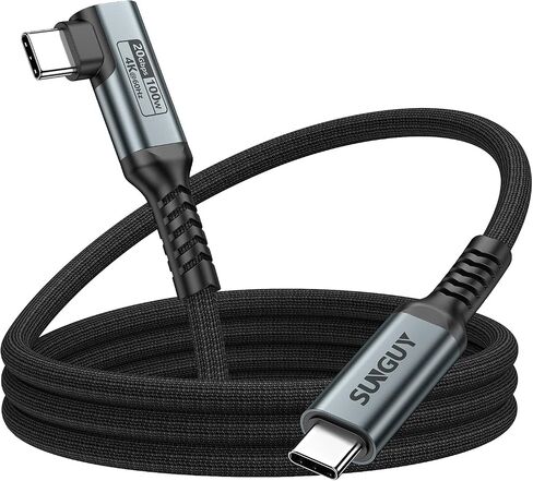 كابل SUNGUY 100 واط USB C إلى USB C 3.2 Gen 2 بطول 1.5 قدم، نقل بيانات USB C عالي السرعة 20 جيجابت في الثانية، شاشة إخراج فيديو 4K سلك USB من النوع C لجهاز iPone 15/15 Pro max، MacBook Air/Pro، iPad Pro، Chromebook in Kuwait