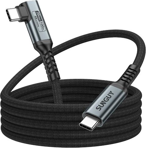 كابل SUNGUY 100 واط USB C إلى USB C 3.2 Gen 2 بطول 1.5 قدم، نقل بيانات USB C عالي السرعة 20 جيجابت في الثانية، شاشة إخراج فيديو 4K سلك USB من النوع C لجهاز iPone 15/15 Pro max، MacBook Air/Pro، iPad Pro، Chromebook in Kuwait