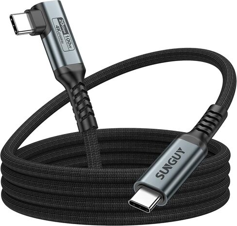 كابل SUNGUY 100 واط USB C إلى USB C 3.2 Gen 2 بطول 1.5 قدم، نقل بيانات USB C عالي السرعة 20 جيجابت في الثانية، شاشة إخراج فيديو 4K سلك USB من النوع C لجهاز iPone 15/15 Pro max، MacBook Air/Pro، iPad Pro، Chromebook in Kuwait