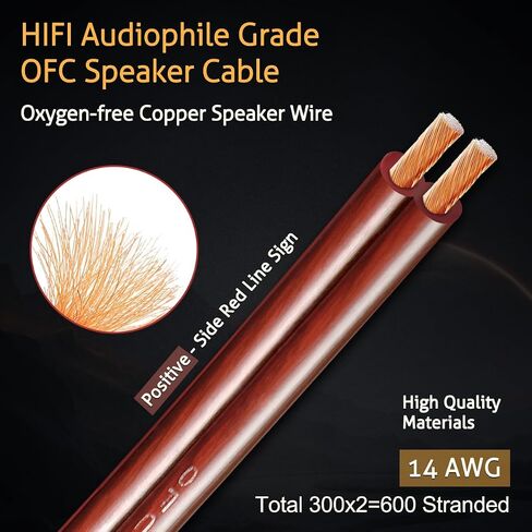 UCINNOVATE 2 Pack HiFi OFC Speaker Cable with Banana Plug to Jumper Spade, 3m / 9.8FT 14AWG Speaker Wire with Banana Plug to U Fork Plug Cord Jumper Bridge Cable for Speaker Amplifier (2 x 9.8FT) in Kuwait