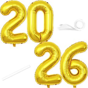 40 Inch Number 2025 Balloons Black, Giant Foil Mylar Helium Balloons for 2025 New Years Party Decorations New Years Eve Party Supplies Decoracion De Año Nuevo 2025 Graduation | Black in Saudi Arabia