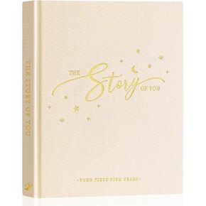 Lanpn Baby Memory Book - Linen Baby Book Memories Keepsake - The Story of You - Newborn Baby First 5 Year Journal Scrapbook Photo Book Milestone Album for Boy Girl New Parents (Pink, 154 Pages) in Kuwait