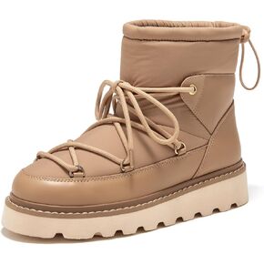 Beau Today Snow Boots for Women ، منصة مضادة للانزلاق في الكاحل الشتوية ، وأحذية الصوف المستدير من الصوف in Kuwait