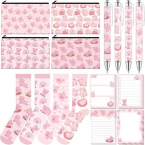 16 قطعة من هدايا محبي الحيوانات، هدية لطيفة على شكل كلب ألماني كسلان النحل والقطط والحصان، مجموعة جوارب دفاتر ملاحظات لاصقة مقاس 3 × 4 وأقلام وحقائب مكياج للنساء وهدايا الحيوانات والمستلزمات المكتبية (النحل) in Kuwait